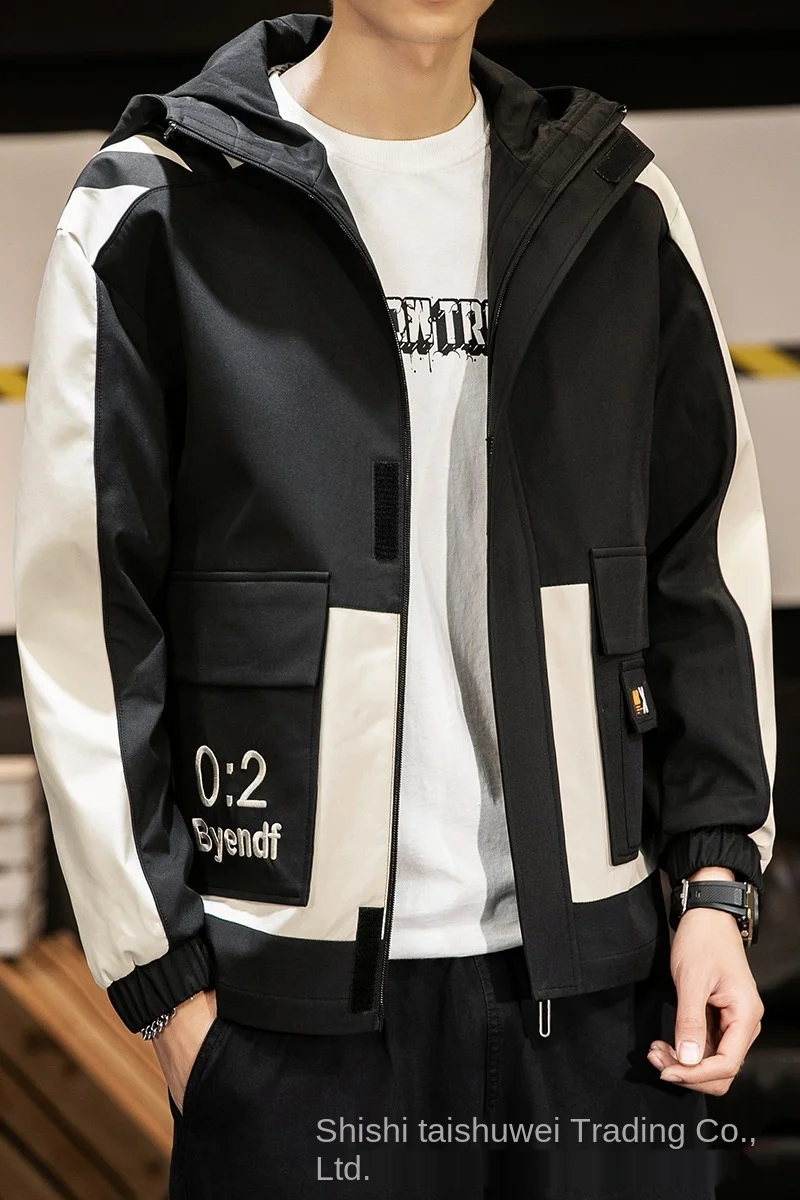 

2021spring And Autumn Hoodie Workwear Jacket Teenagers Handsome Fashion Brand Loose Casual Men's Coat