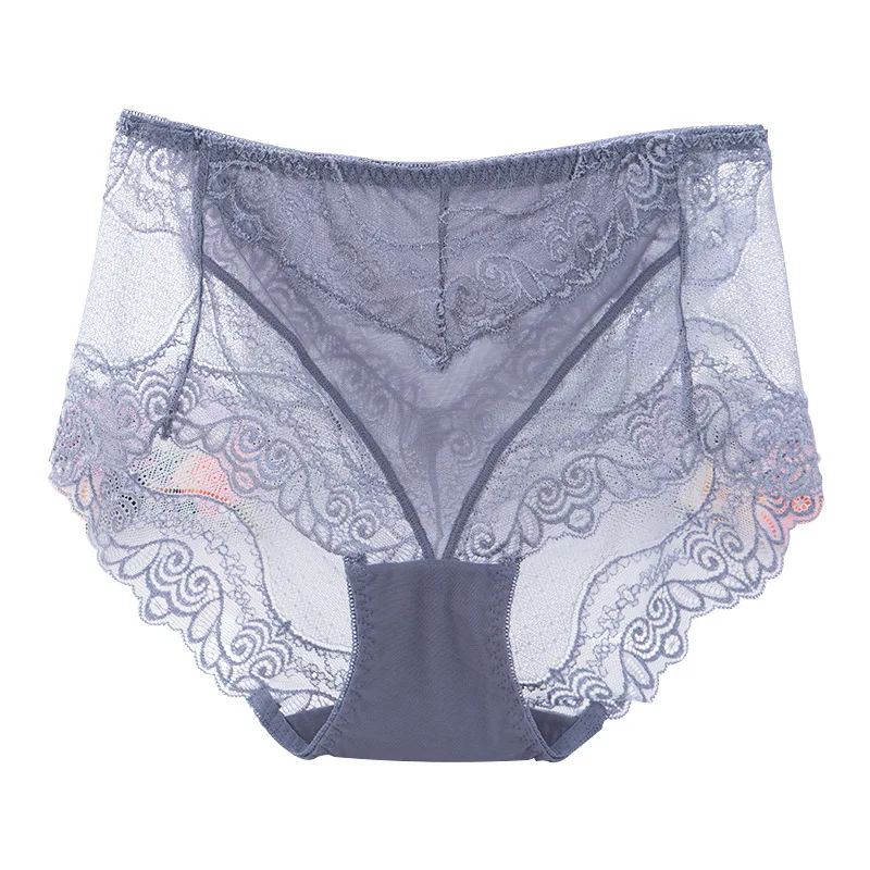 

Popular women's underwear sexy briefs mesh stitching soft hot high waist lace underwear