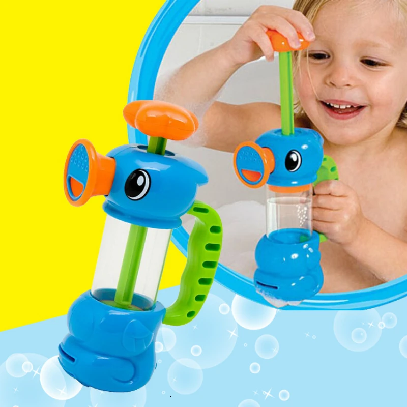 Baby Shower игрушки для ванной для Для детей Ванна, бассейн гиппокамп Спрей Водяной насос пляжные игрушки образовательные подарки