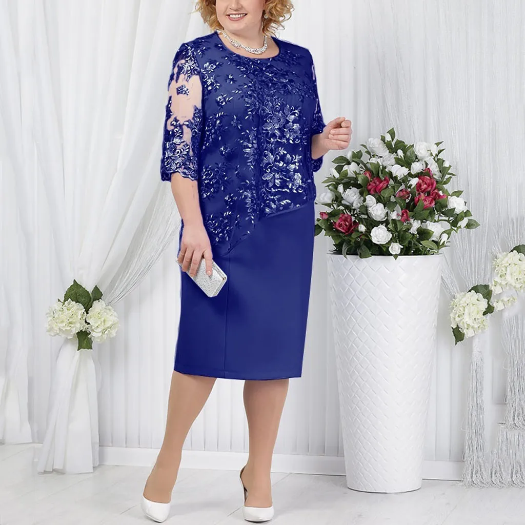 Женское летнее платье-миди с коротким рукавом большого размера