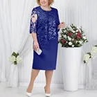 Женское летнее платье-миди с коротким рукавом, большого размера