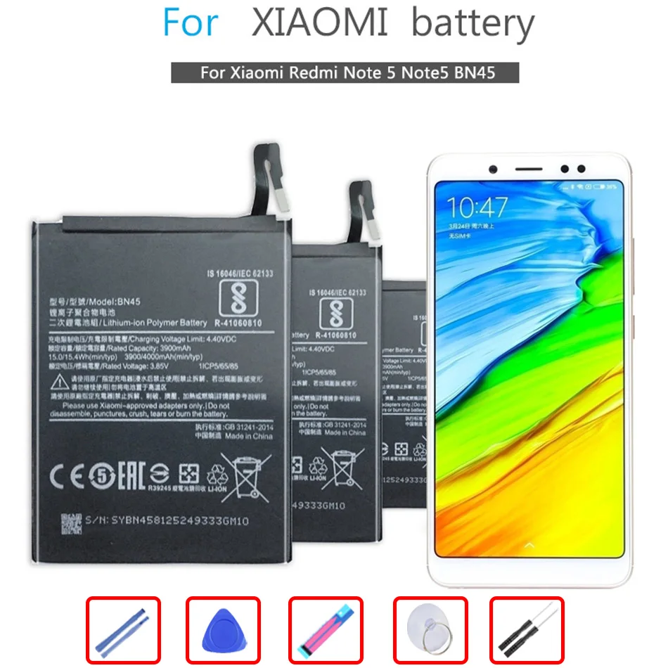 

BN45 Мобильный телефон батарея для Xiaomi Redmi Note 5 Note5 сменный аккумулятор 4000 мА/ч, BN45