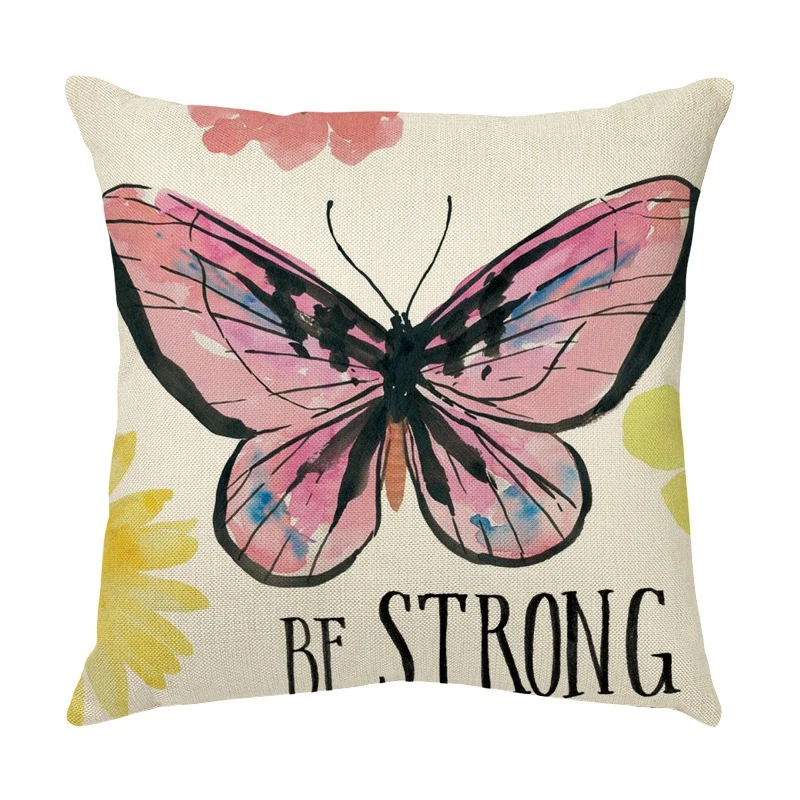 

4 PCS Pattern Cushion Cover Flax 45X45cm Pillowcase Cojines Decorativos Para Home Bedroom Sofa Decor Pillow Cover
