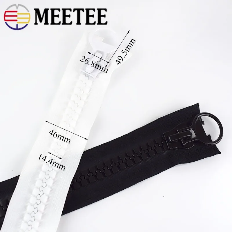 Meetee 20 #60/75/80/100/150/200 см очень большие молнии из смолы белый и черный открытый конец