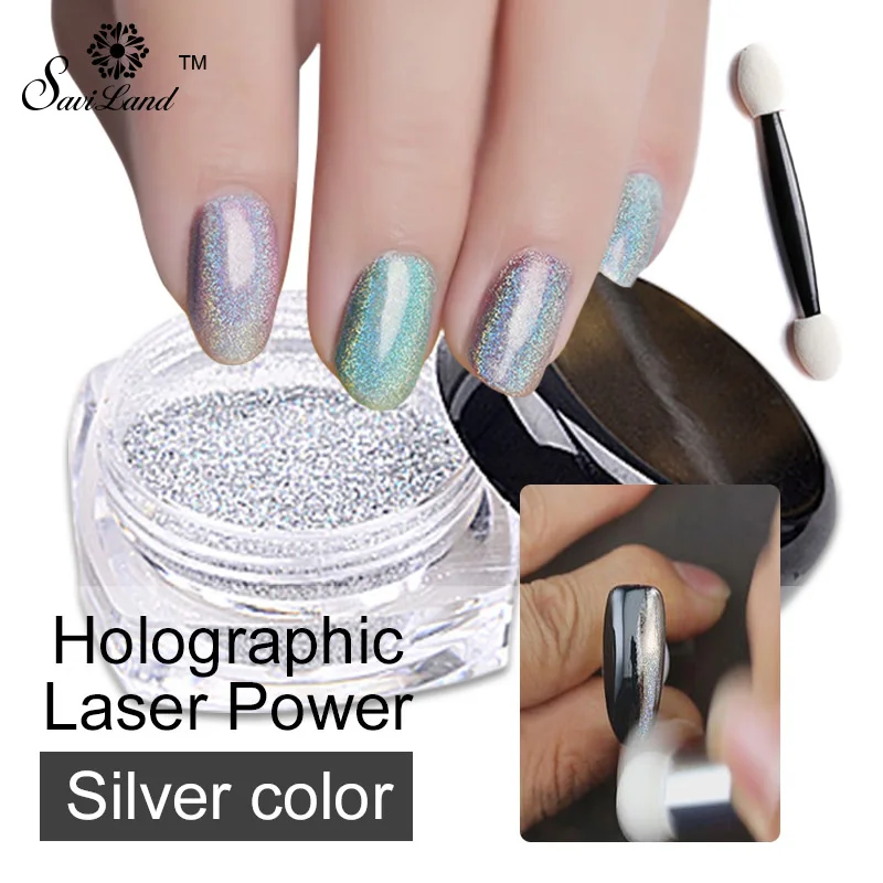 1 коробка лазерные Серебристые блестки голографические Блестки для ногтей