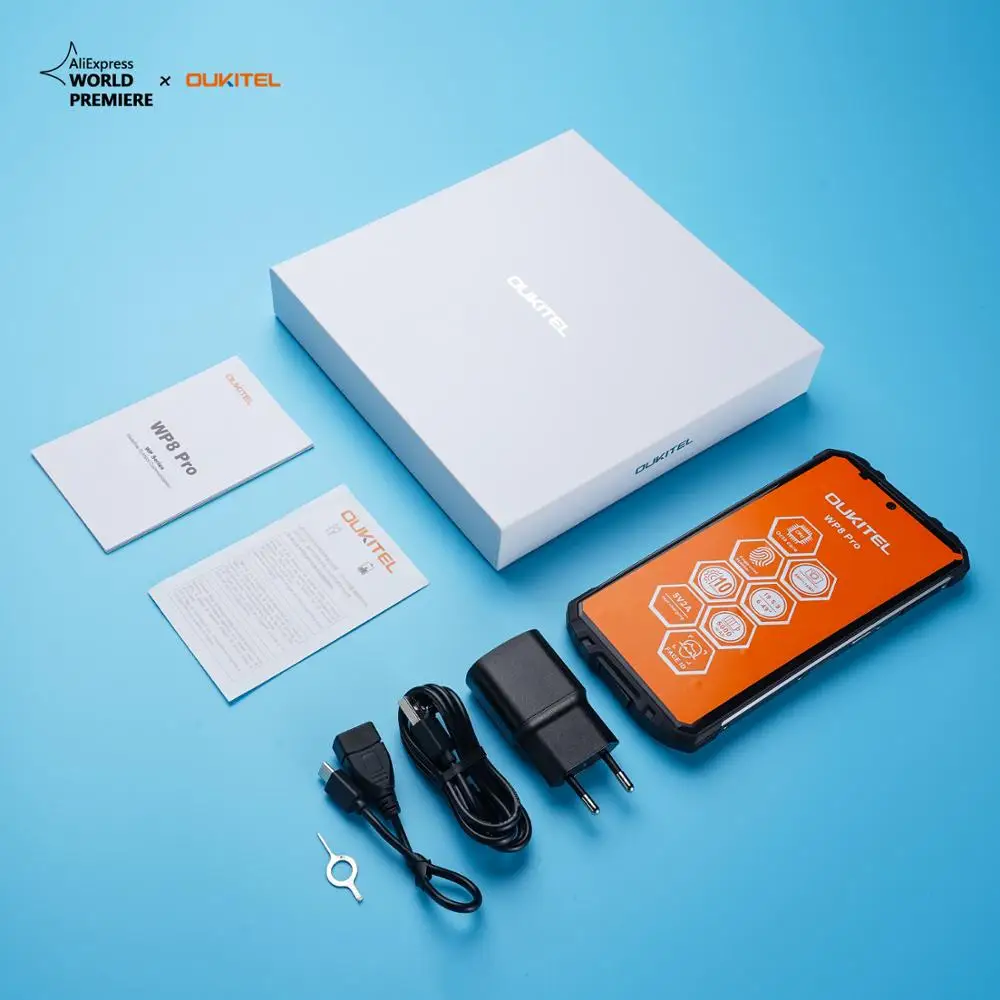 oukitel wp8 pro nfc android 10 ip68 rugged sports phone mobile 6 49 fingerprint 4gb 64gb 5000mah 16mp triple camera free global shipping