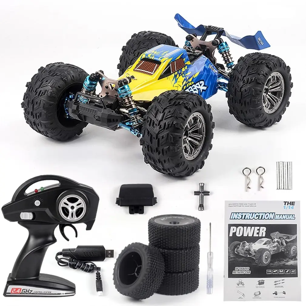 

1:14 2.4G 4WD 70km/h Brushless RC Car High Speed RC Off-road Truck Upgraded Metal Full Proportional Remote Control Car