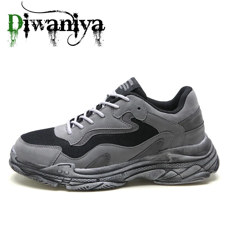 Gray Black Diwaniya Four Seasons Youth Fashion Trend Shoes Men Casual Ins Hot Sell Sneakers Men New Colorful Dad Shoes Male Big Size 36-45 - Цвет: Gray Black