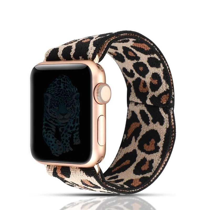 

elasticity nylon loop strap for apple watch band 38mm 40mm 42mm 44mm iwatch 5/4/3/2/1 bracelet Double-Layer Stretch wristbelt