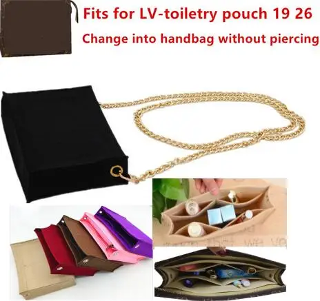 

Change toiletry for pouch 19 26 bag purse insert Organizer Makeup Handbag travel organizer Inner Purse Cosmetic bag base shaper