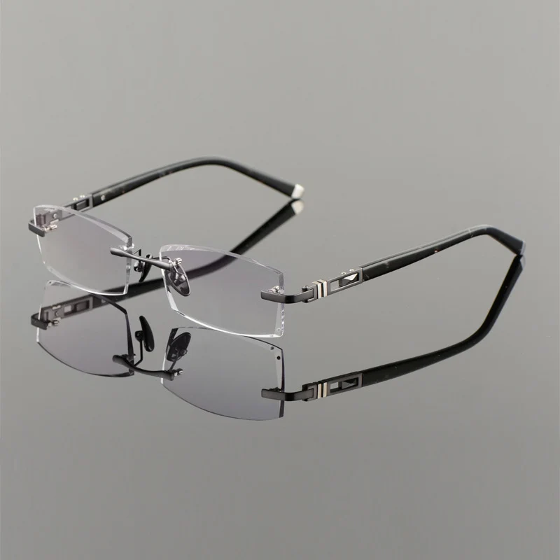 Роскошные индивидуальные титановые очки без оправы мужские 1 61 линзы с высокой