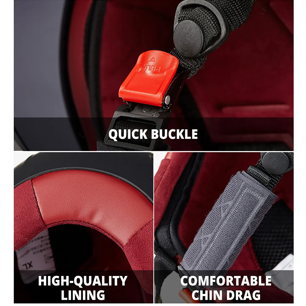 Мотоциклетный шлем с открытым лицом GXT мотоциклетный двойными линзами для езды