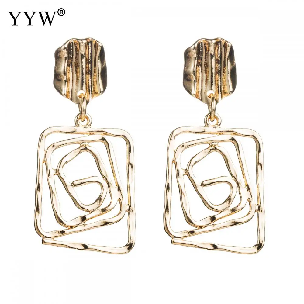 Крупные Асимметричные полые геометрические металлические ювелирные изделия для