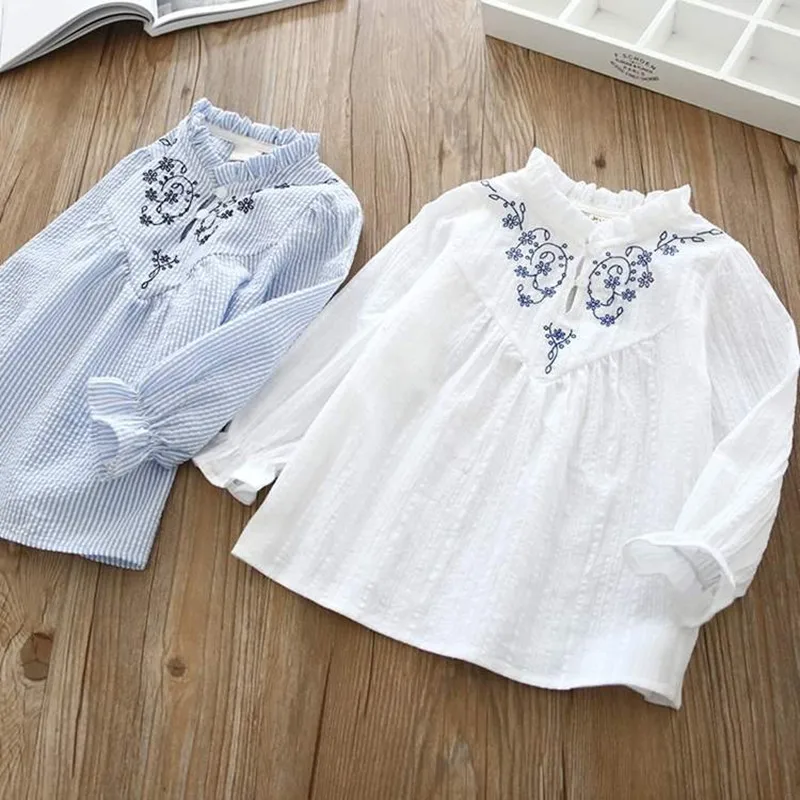 Рубашки с длинными рукавами для девочек сезон осень весна блузка вечеринок