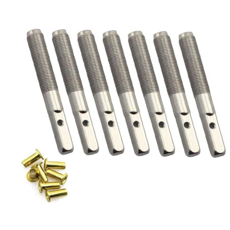 

7 Pcs Lyre Harp Tuning Pin Nails with 7 Pcs Rivets Set for Lyre Harp Small Harp Musical Stringed Instrument