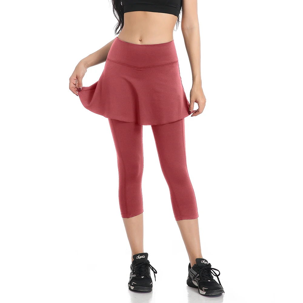 EAST HONG Для женщин Капри Юбка Спортивная футболка для занятий теннисом бега юбка