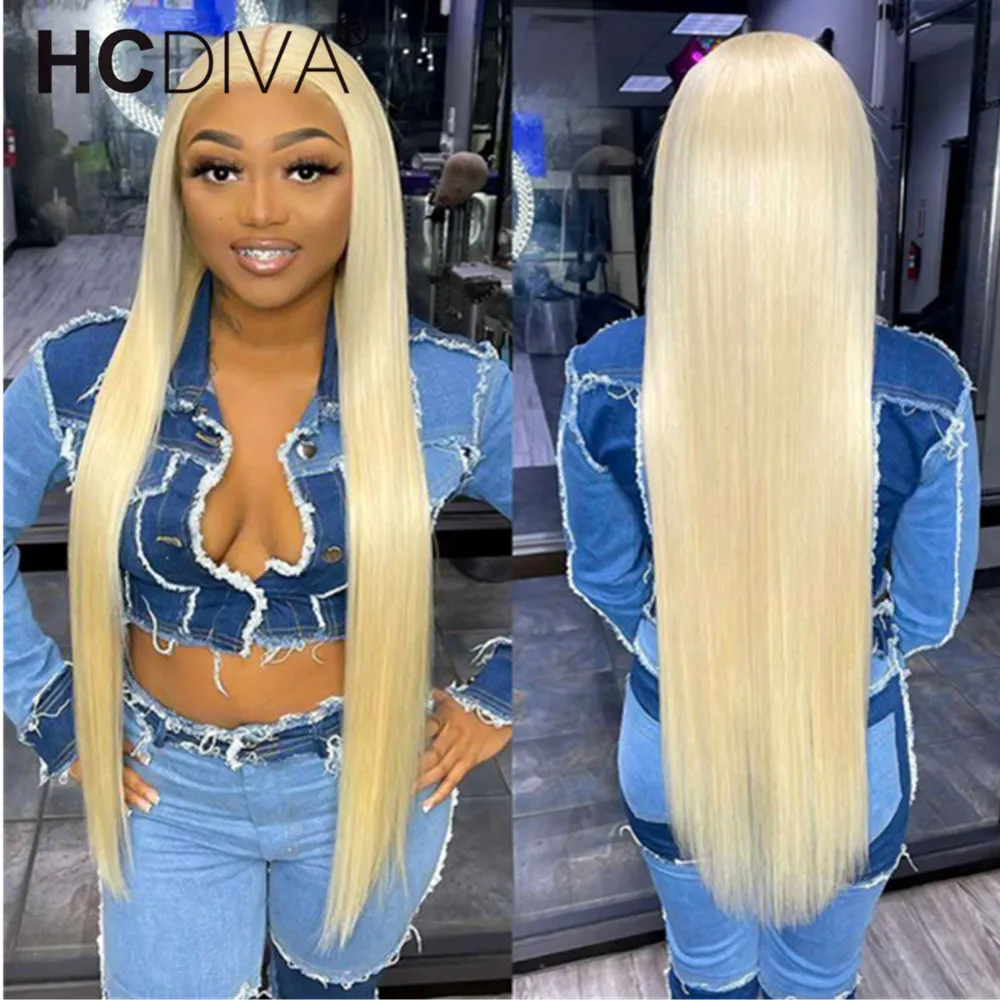 

20--40inch Straight Frontal Wig Human Hair 613 Blonde Human Hair Wig 13x4 Blonde Lace Front Wig Brazilian Transparent Lace Wig