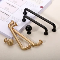 handles for furniture minimalist handle of household golden cabinet door black thickened electroplated zinc alloy wardrobe knobs