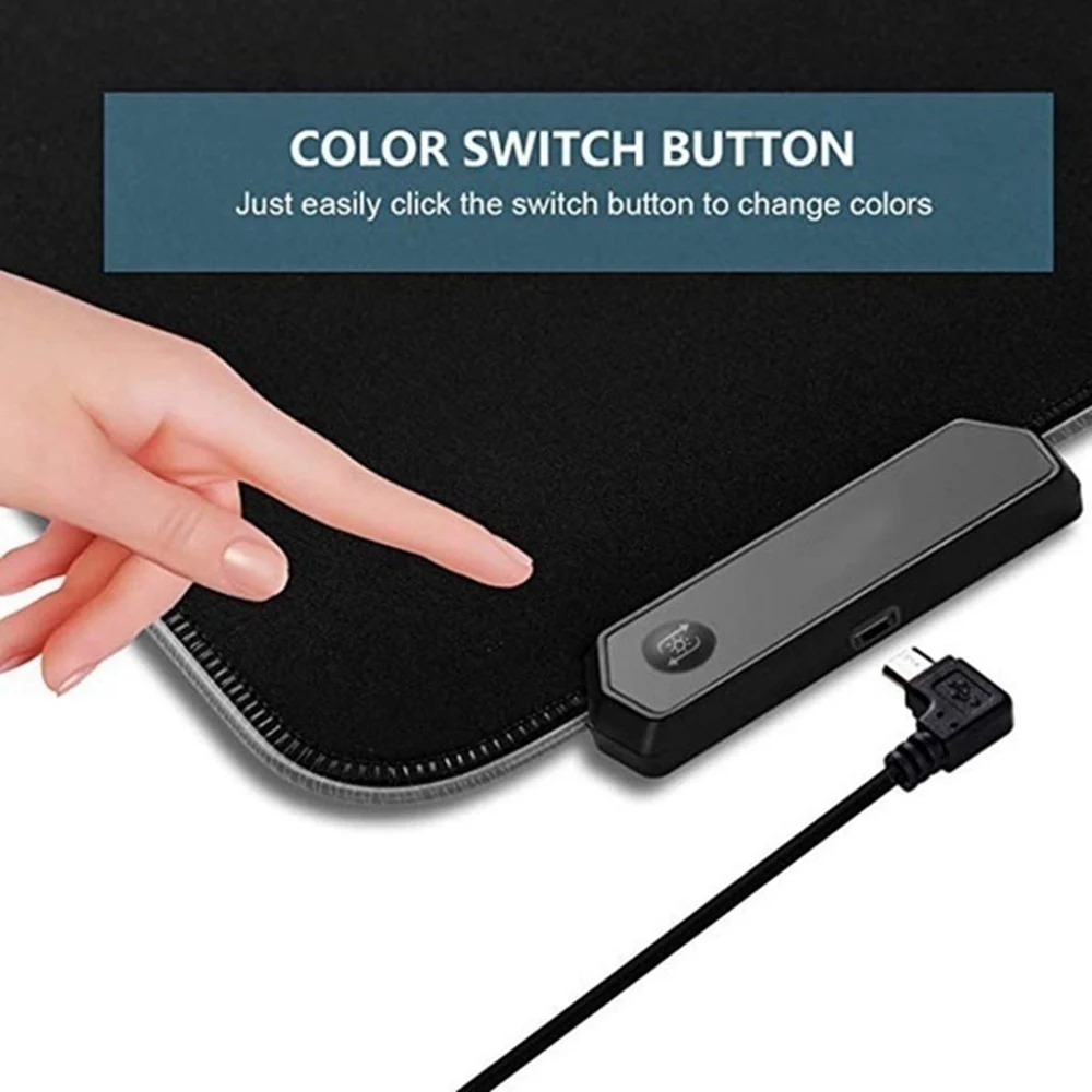 Светодиодный коврик для мыши игровой большой RGB компьютерный игровая клавиатура