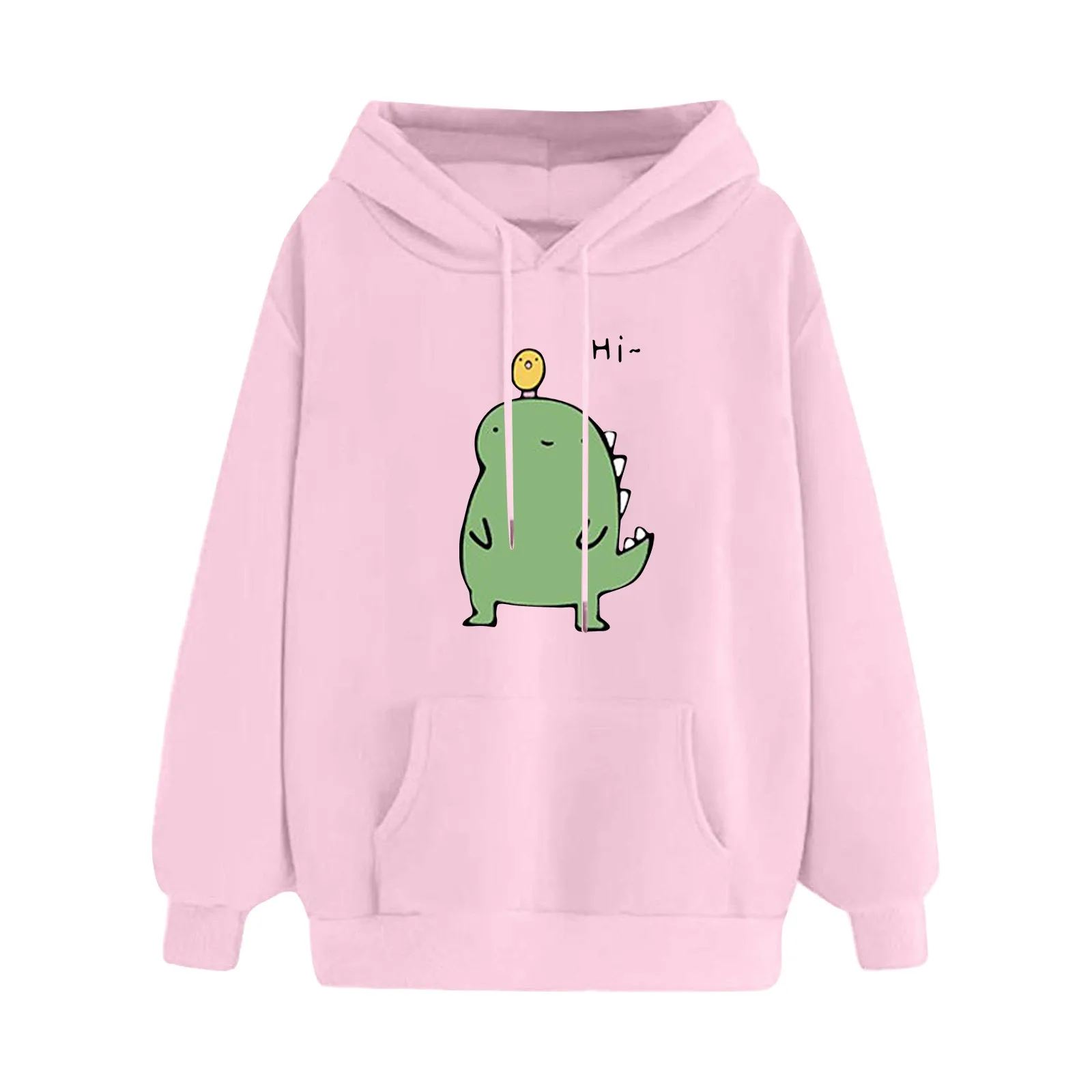 Hoodies Women Fashion Splice Dinosaur Print Sweatshirt Tops Casual Long Sleeve kawaii Clothes ropa mujer толстовка женская топ