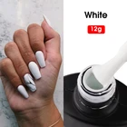 Чистый белый черный гель для ногтей MSHARE, удаляемый замачиванием, 12 г, отверждаемый сушилкой для ногтей