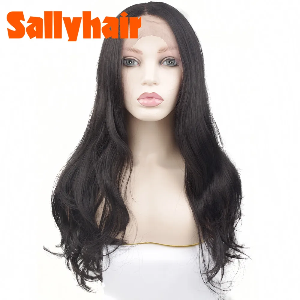 Ombre Color Lace Front Wig Synthetic Wigs Long Middle L Part Natural Wave Black Pink Wavy DIY Hair Hairstyles | Шиньоны и парики