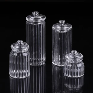 Миниатюрная стеклянная банка для конфет для кукольного домика, модель бутылки для конфет, игрушка в масштабе 112, ролевая игрушка для домашнего украшения кухни