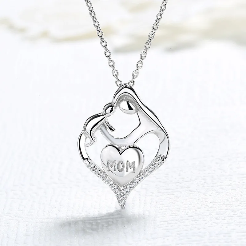 

Стерлингового серебра 925 одежда для мамы и ребенка с принтом «сердце», «Любовь ожерелье с подвеской «мама» Серебряные ювелирные изделия