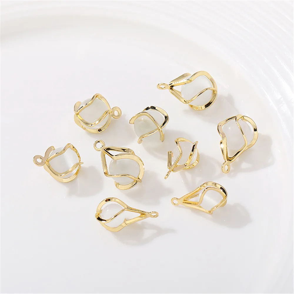 

14K gold clad copper wire wound opal ball pendant handmade DIY Bracelet Necklace Earring material accessories