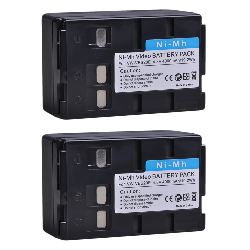 Аккумулятор 4000 мА · ч VW-VBS20E для Panasonic HHR-V212 P-V212 VW-VBS10E VSB0200 P-V211 NV-VX10 RX11EG R500EN |