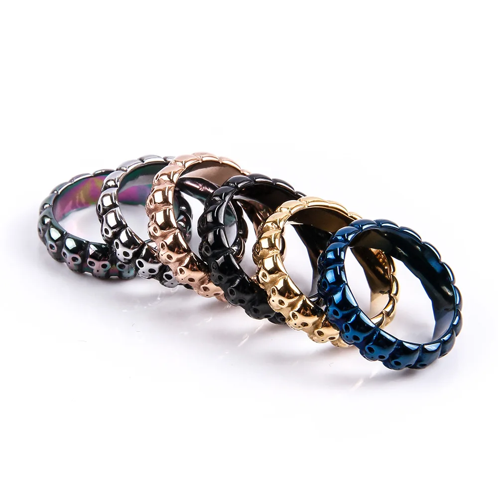 

New Men's Vintage Punk Skull Rings Simple Design Plated Gold Unisex Ring Party Jewelry For Women Hip Hop Accessories