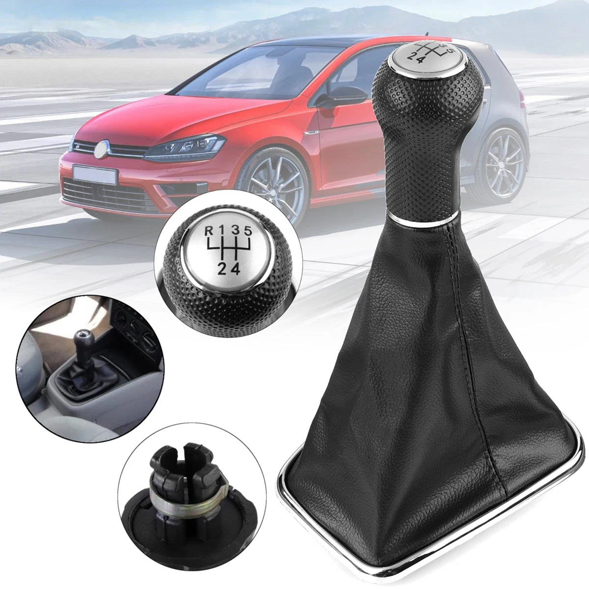 

Ручка рычага переключения передач, 5 скоростей, из кожи, для Volkswagen Golf 4 IV MK4 GTI R32 Bora Jetta
