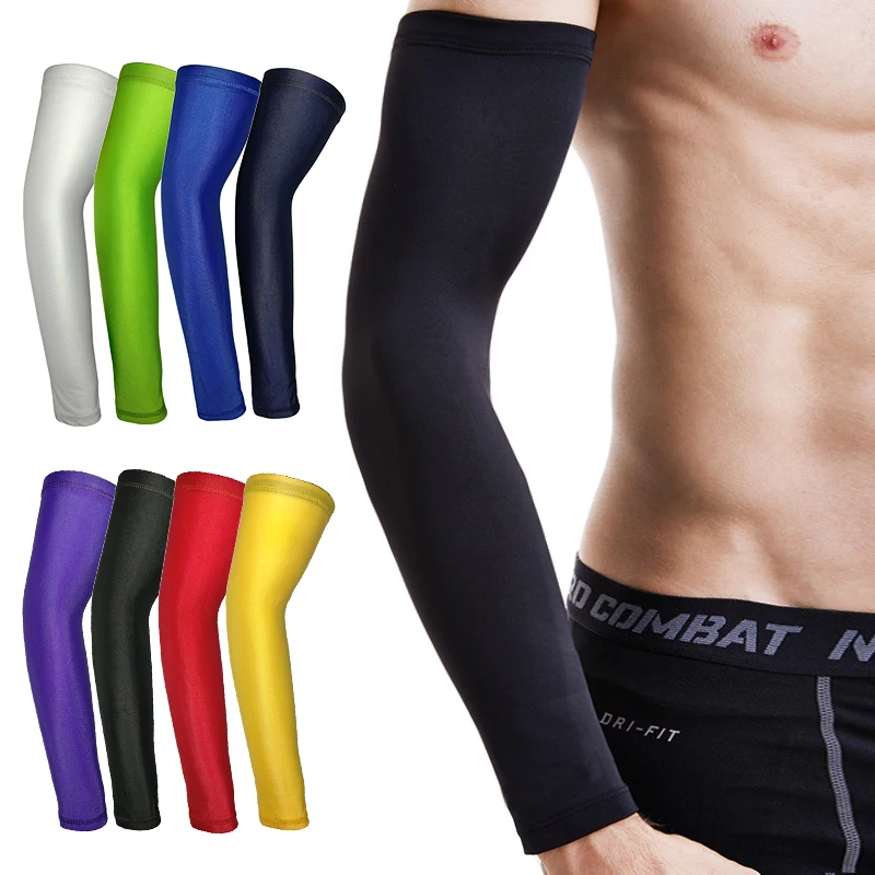 1Pair Breathable Quick Dry UV Protection Running Arm Sleeves Basketball Elbow Pad Fitness Armguards Sports Cycling Arm Warmers 8