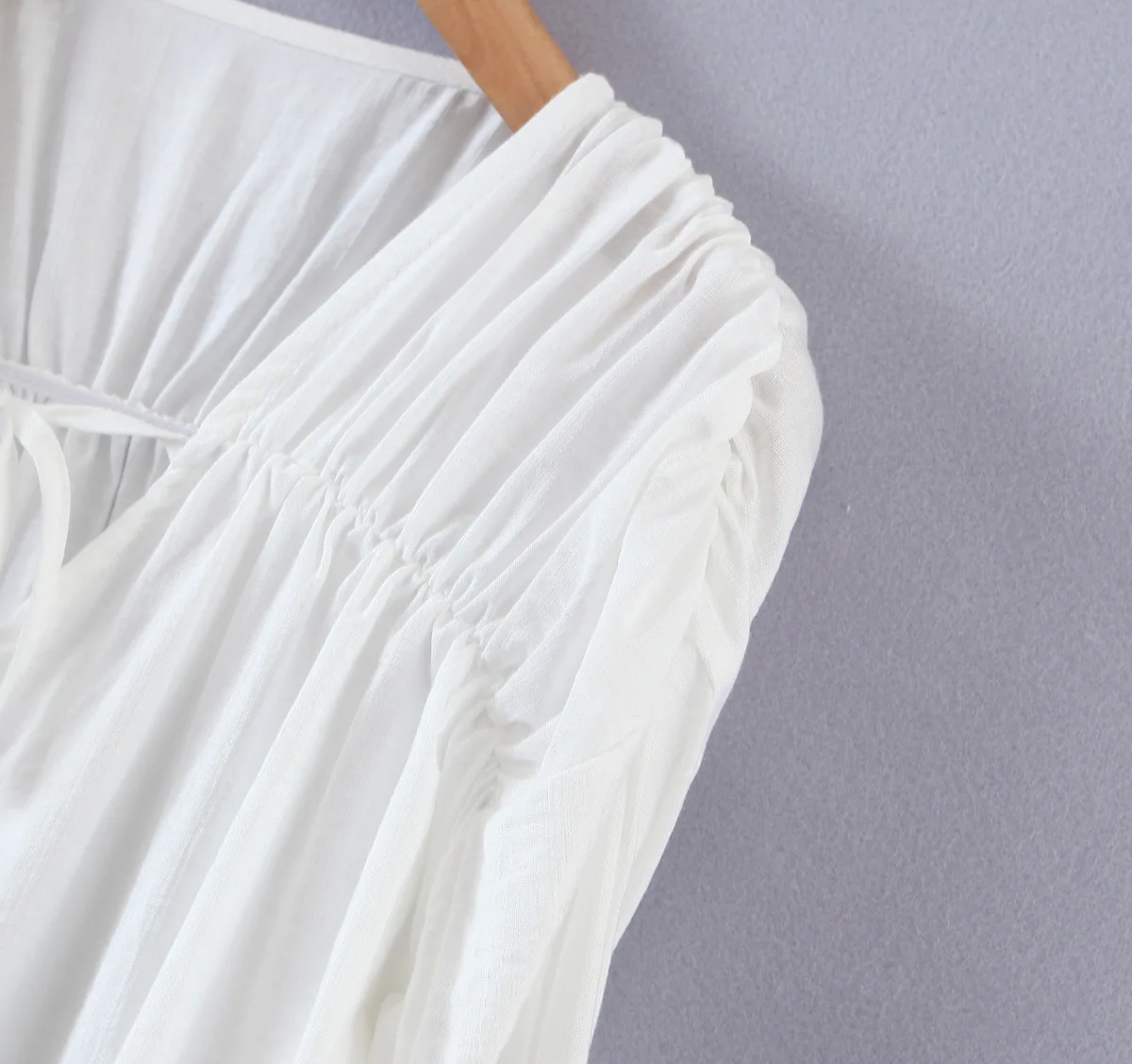 

Fordiol White Lace Up Loose Blouse Shirt Long Sleeve Casual Shirt Blouse V Neck Elegant Blouse Tops Women Clothes Autumn Winter