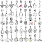 Новинка 925 серебряные подвески сердце Корона Обезьяна Слон ключ подходят для оригинального браслета Pandora женские самодельные Аутентичные бусины ювелирные изделия подарок