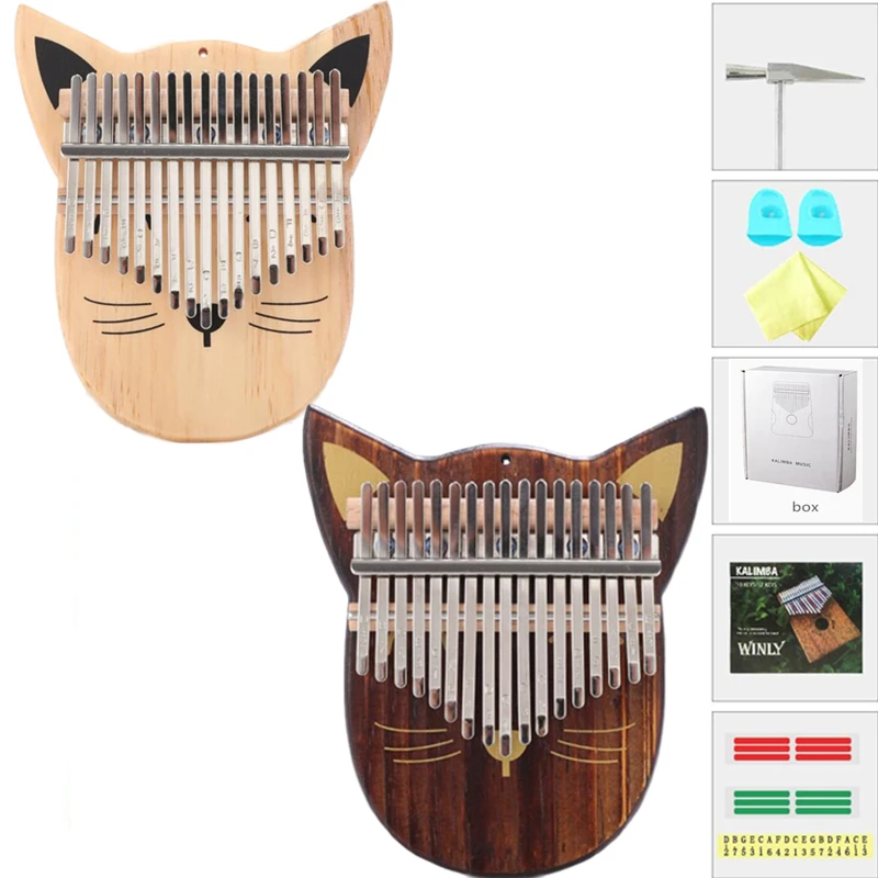 

Kalimba-17 Keys Cartoons Thumb Piano, Perfect Christmas Gift for Kids and Adult Ancient Mbira Finger Mbira Made with Solid Wood