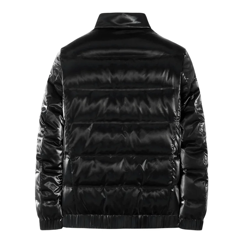 Men's Down Jacket Fashion Glossy Stand Collar Coat High Quality Glued Quilting Padding Jacket  Warm Winter Outwear Male Clothes