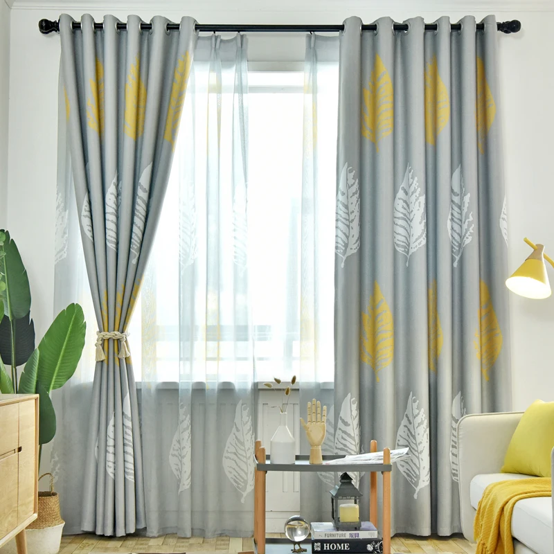 

New Simple Modern Floating Curtains Fashion Printing Curtain Fabrics Customized Finished Blackout Curtains for The Living Room