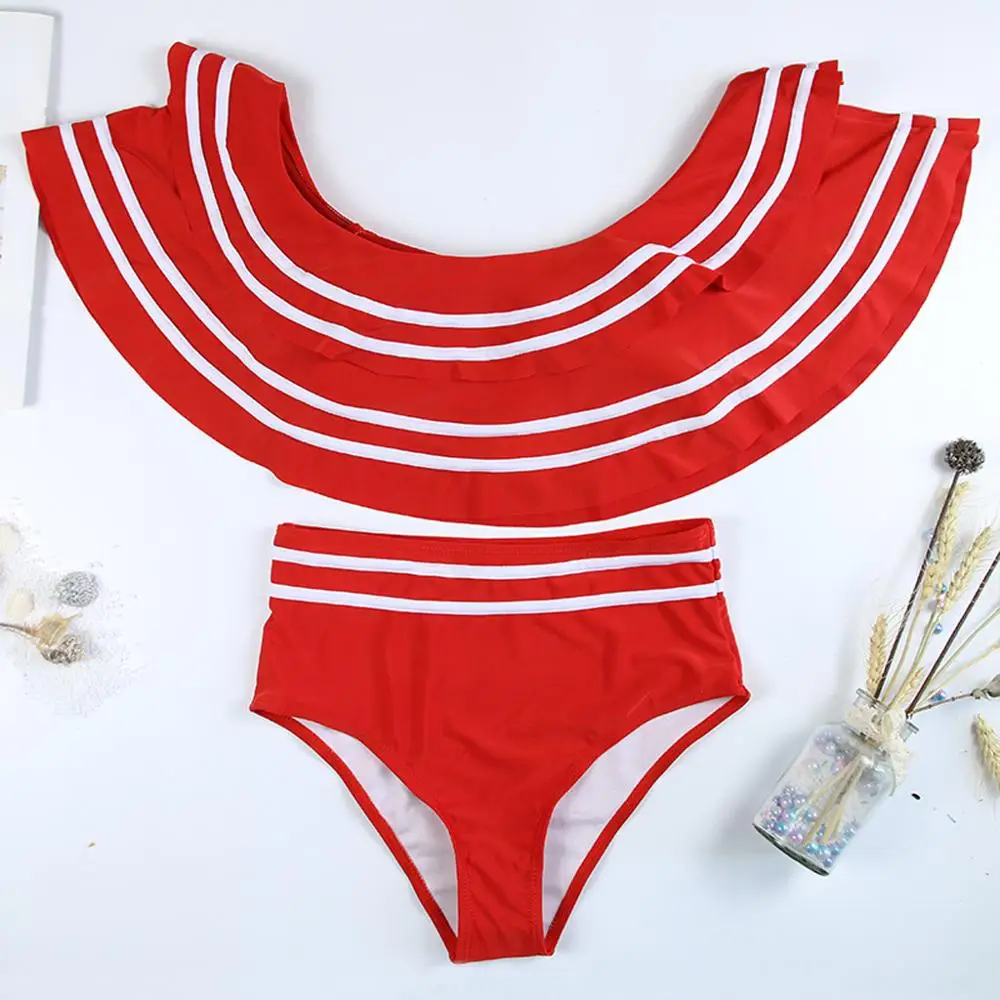 Женский комплект бикини с высокой талией сексуальный из двух частей раздельные