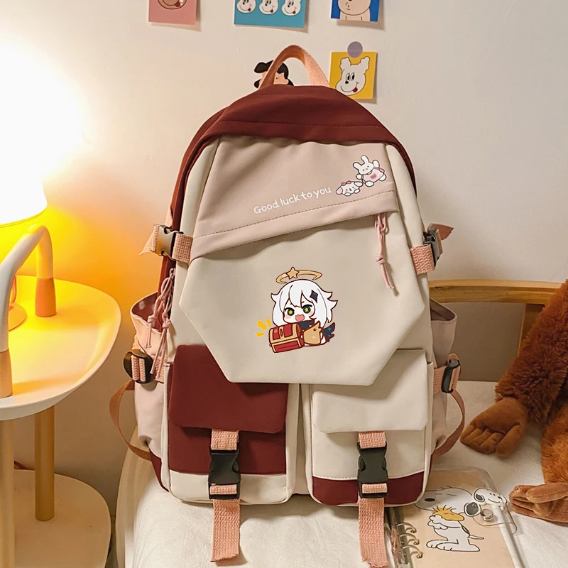 Genshin Impact Paimon Klee Cosplay Unisex Students School Bag Cartoon Backpack Laptop Travel Rucksack Outdoor Fashion Gifts |