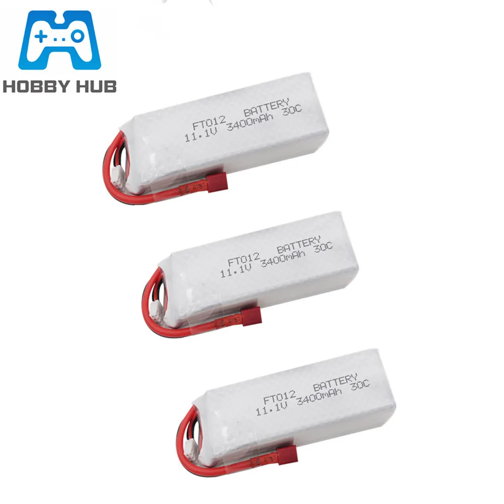Модернизированный 11 1 В 3400 мАч 30C 3S RC Lipo аккумулятор для FT012 детали лодки Huanqi 734