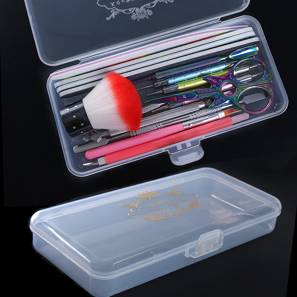 Прямоугольный для нейл арта органайзер контейнер нажмите с силой так кисть