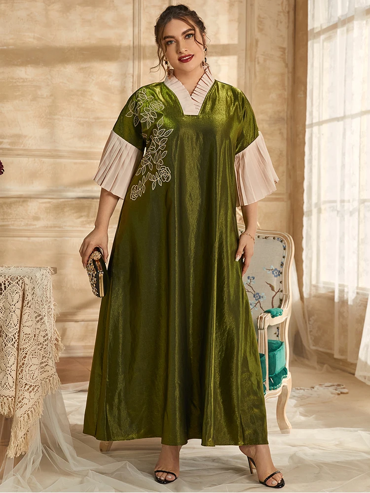 2021 Abaya Long Spring Womens Ladies Dresses Butterfly Sleeve Plus Large Size Fashion Elegant Ramadan Maxi White Dress