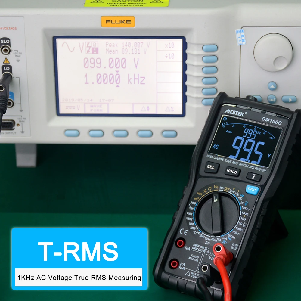 MESTEK DM100C Цифровой мультиметр True RMS ESR метр установка для измерения параметров конденсаторов мини мультиметр NCV Live Line тестер анти-ожога предохранитель сигнализация
