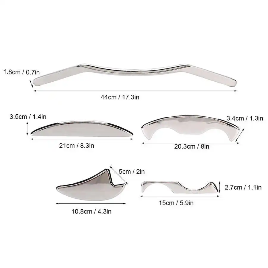 Набор массажных инструментов для соскабливания гуаша из нержавеющей стали