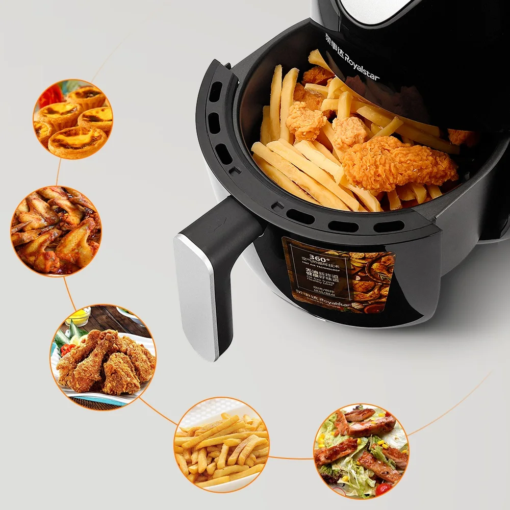 Фритюрница быстрого воздуха 1000 Вт 1 8л многофункциональная воздушная фритюрница
