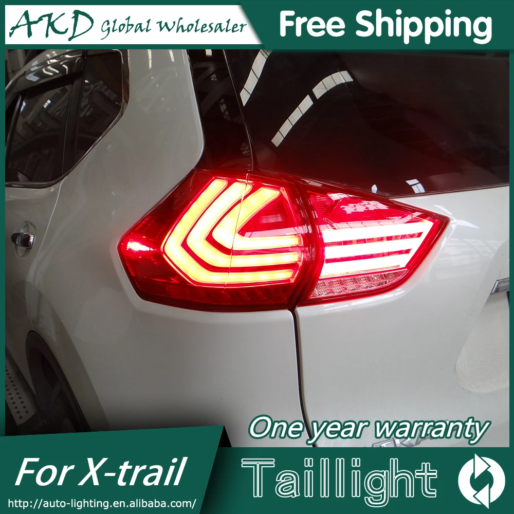 

AKD Car Styling for Nissan X-trail Tail Lights 2014-2017 New Rouge LED Tail Light Rear Lamp DRL+Brake+Park+Signal X-trail