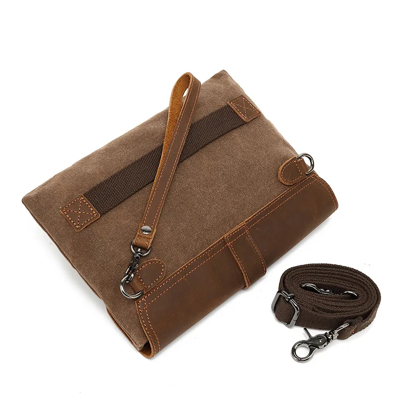 

Men's Vintage Handbags Leather Clutch Envelope Bag Waterproof Canvas One Shoulder Diagonal Bag New