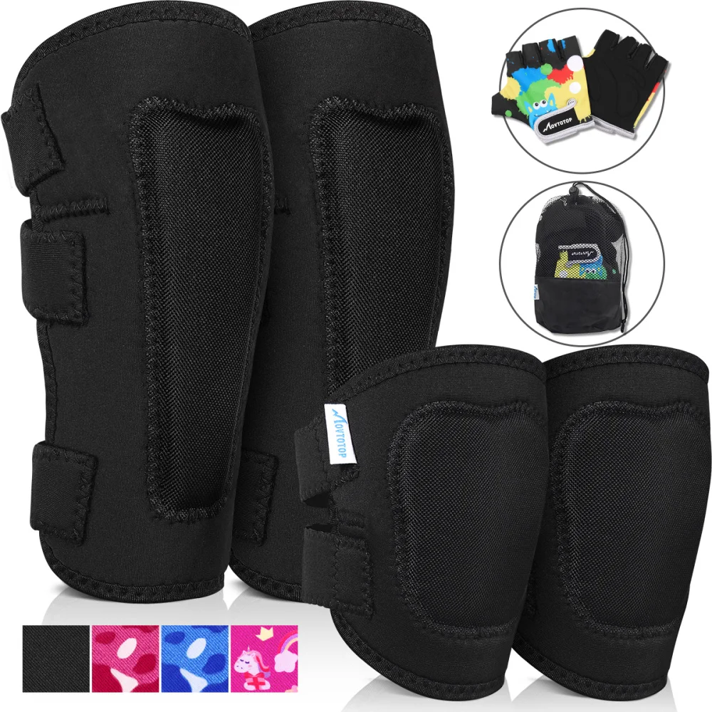 

MOVTOTOP Protective Gear Set Kids Sports Gears Knee Pads Elbow Protective Pads for Riding Cycling Skateboarding Size S/M