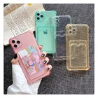 Простой Прозрачный чехол-кошелек с держателем для карт, чехол для телефона Samsung A52 A72 A82 S21 Plus S20 FE Note20 Ultra A32 4G 5G, Защитные чехлы для объектива